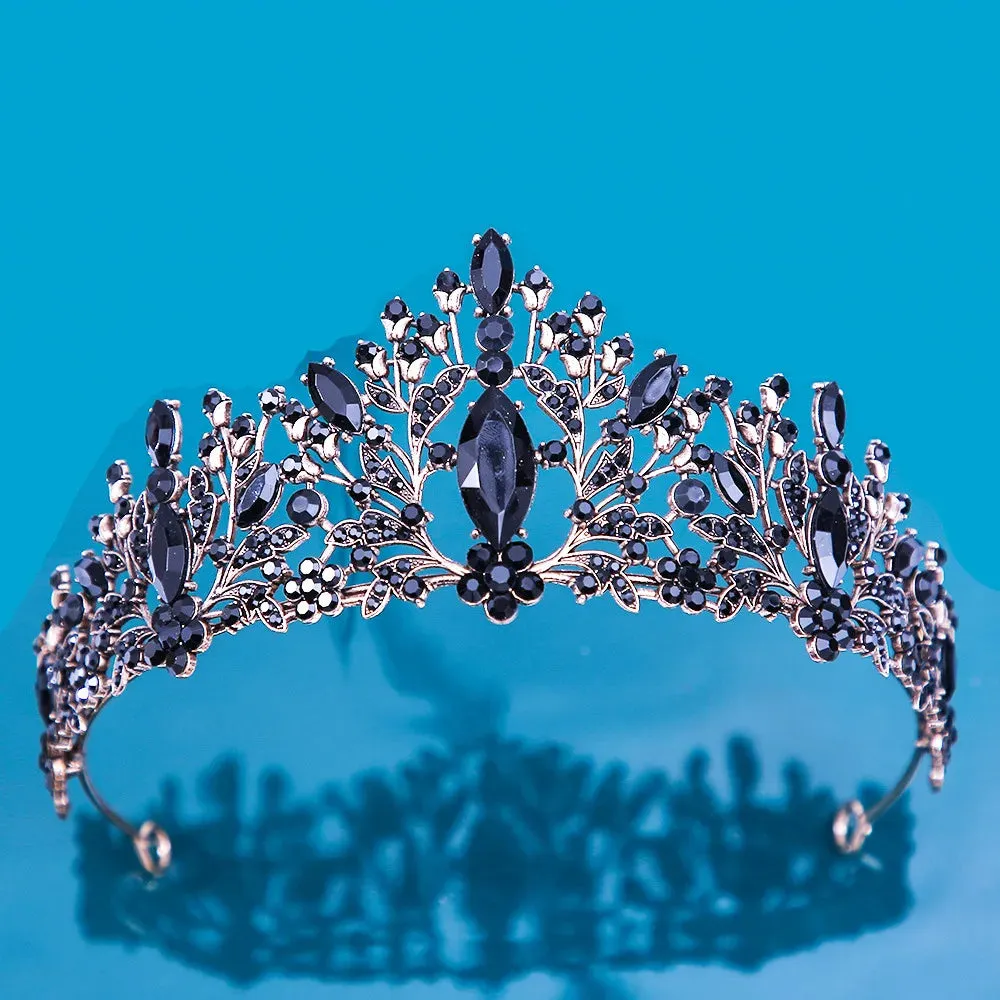 Old Fashion Crystal Tiara Crowns  Party Bridal Hair Accessories