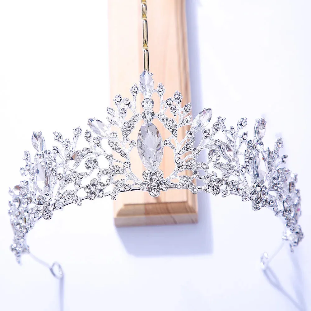 Old Fashion Crystal Tiara Crowns  Party Bridal Hair Accessories