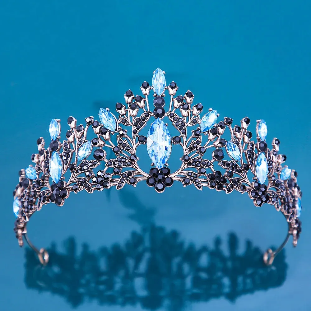 Old Fashion Crystal Tiara Crowns  Party Bridal Hair Accessories