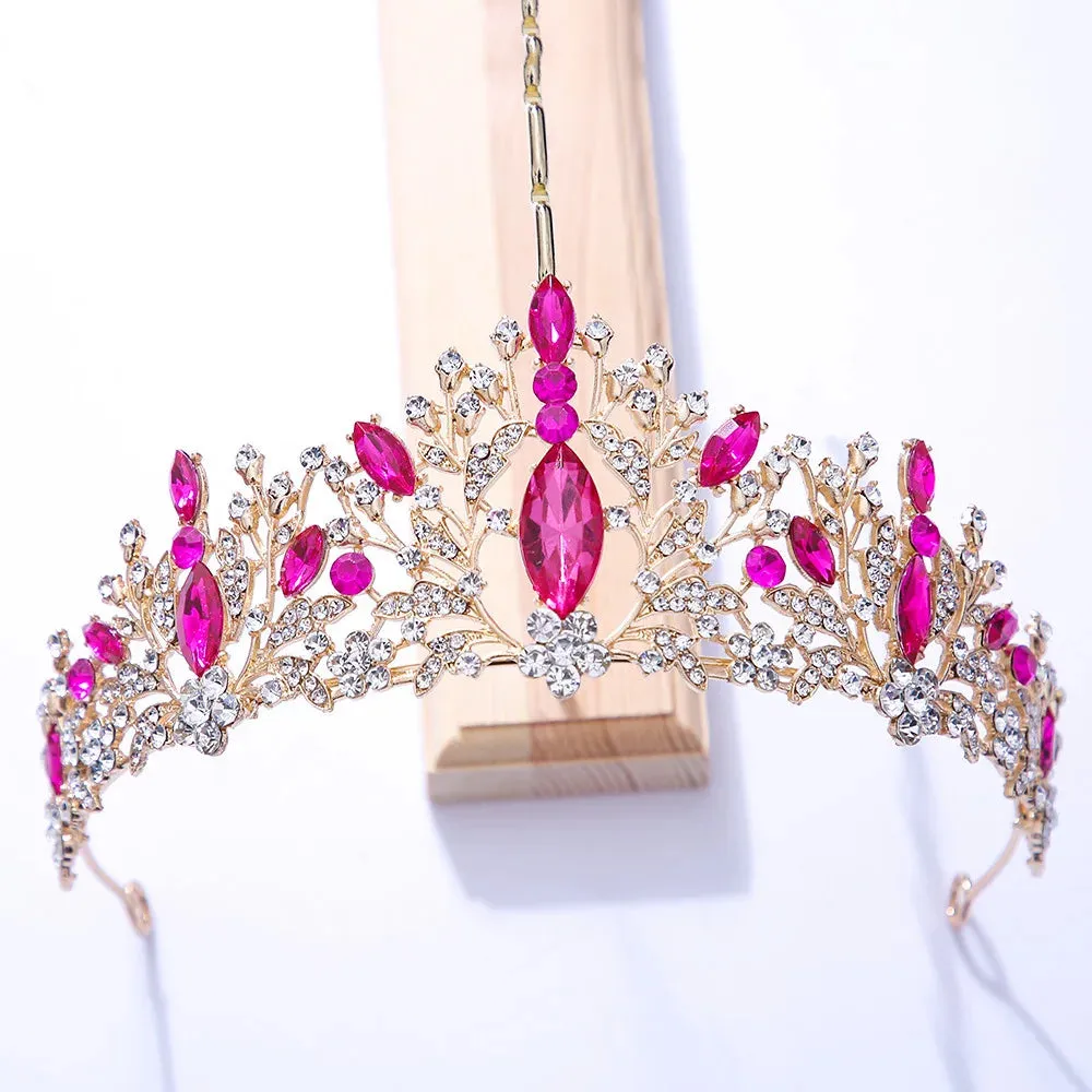 Old Fashion Crystal Tiara Crowns  Party Bridal Hair Accessories