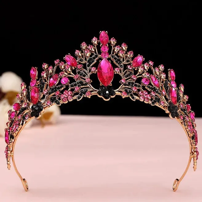 Old Fashion Crystal Tiara Crowns  Party Bridal Hair Accessories