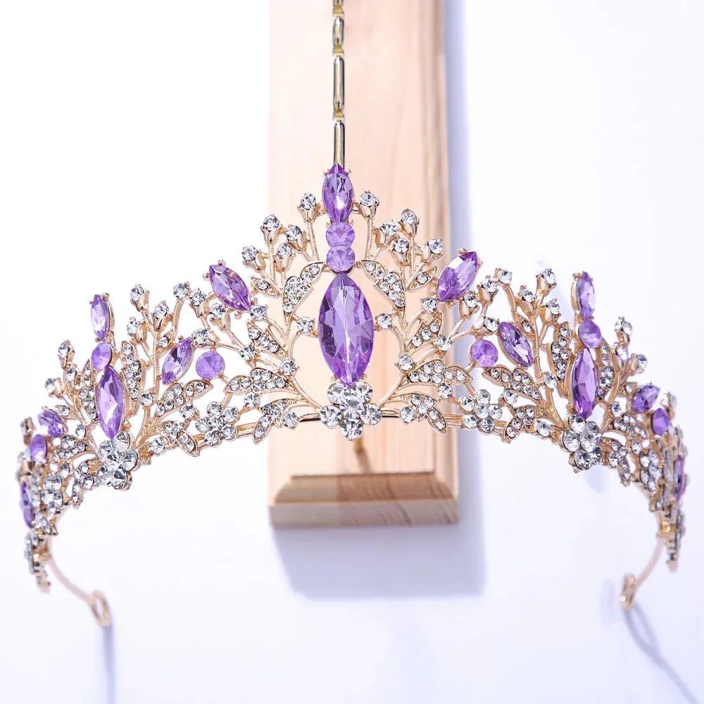 Old Fashion Crystal Tiara Crowns  Party Bridal Hair Accessories