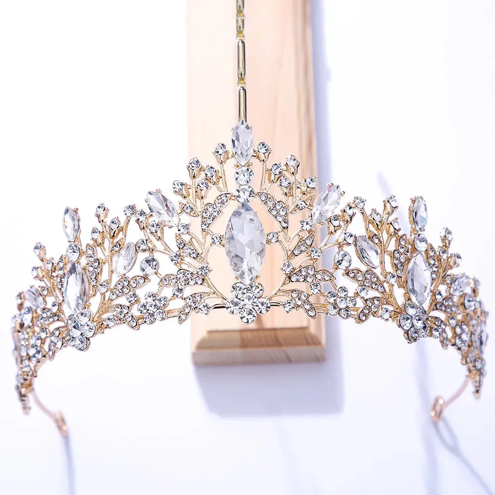 Old Fashion Crystal Tiara Crowns  Party Bridal Hair Accessories