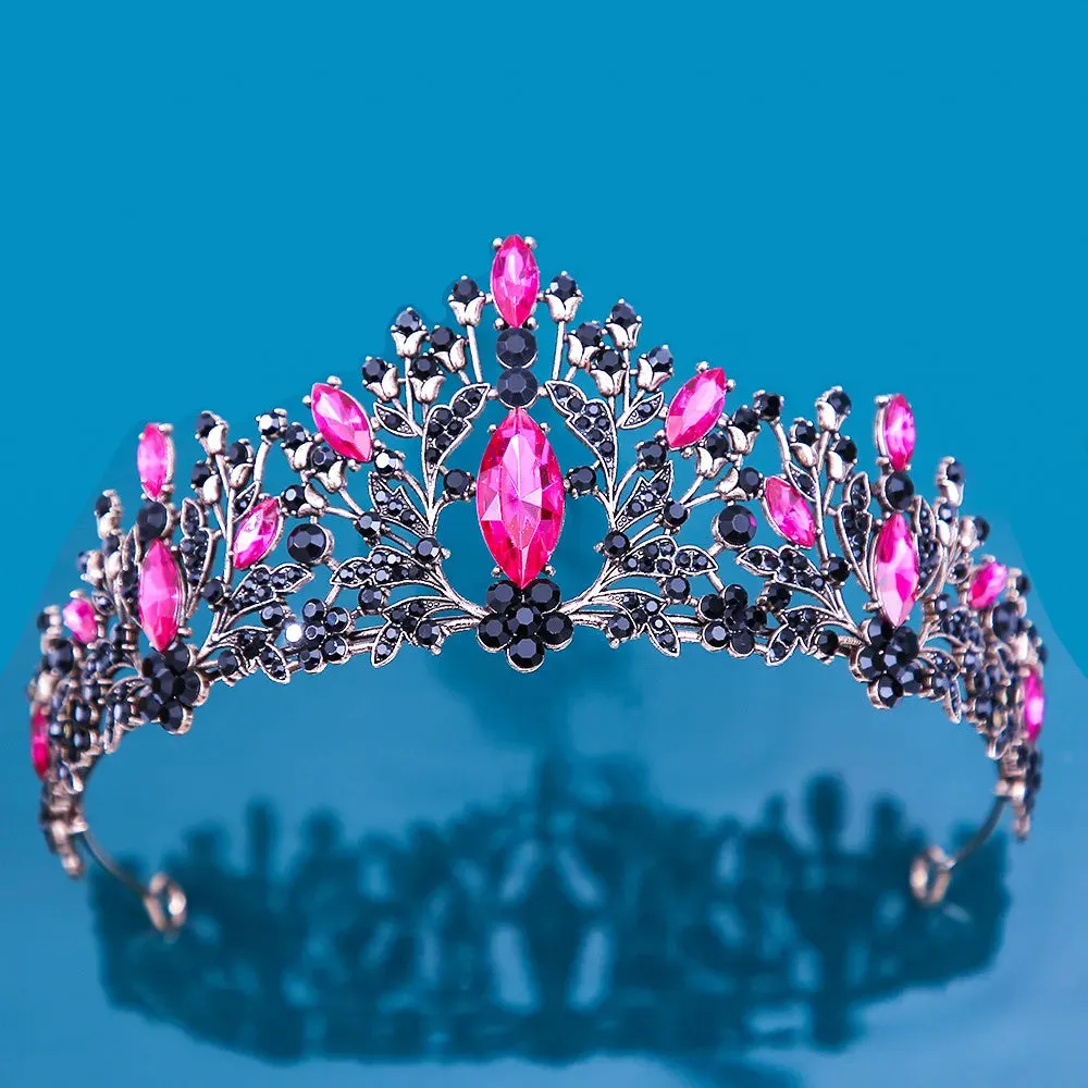 Old Fashion Crystal Tiara Crowns  Party Bridal Hair Accessories