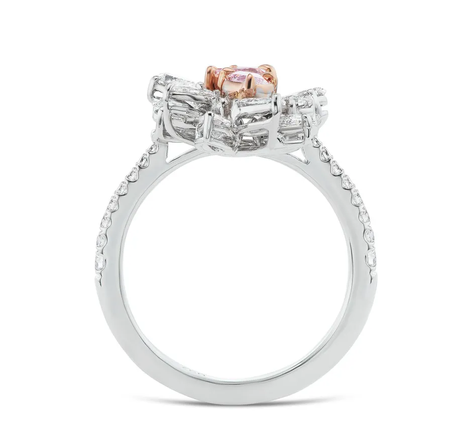 Paired Pink Pears Petal Ring