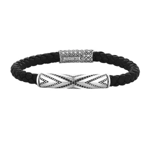 Pave Braided Leather Bracelet