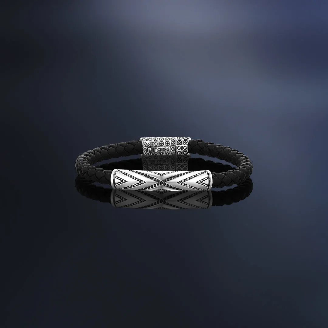 Pave Braided Leather Bracelet