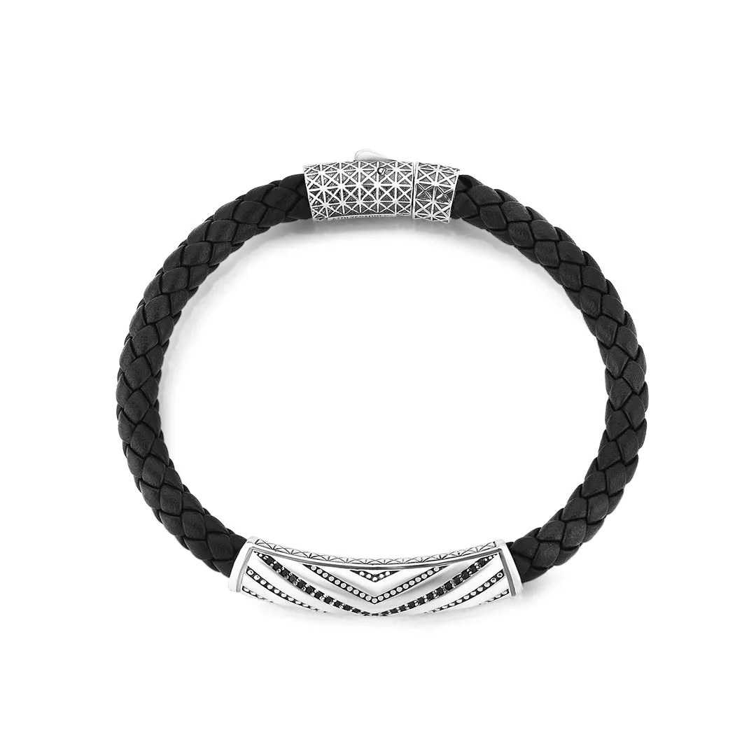 Pave Braided Leather Bracelet