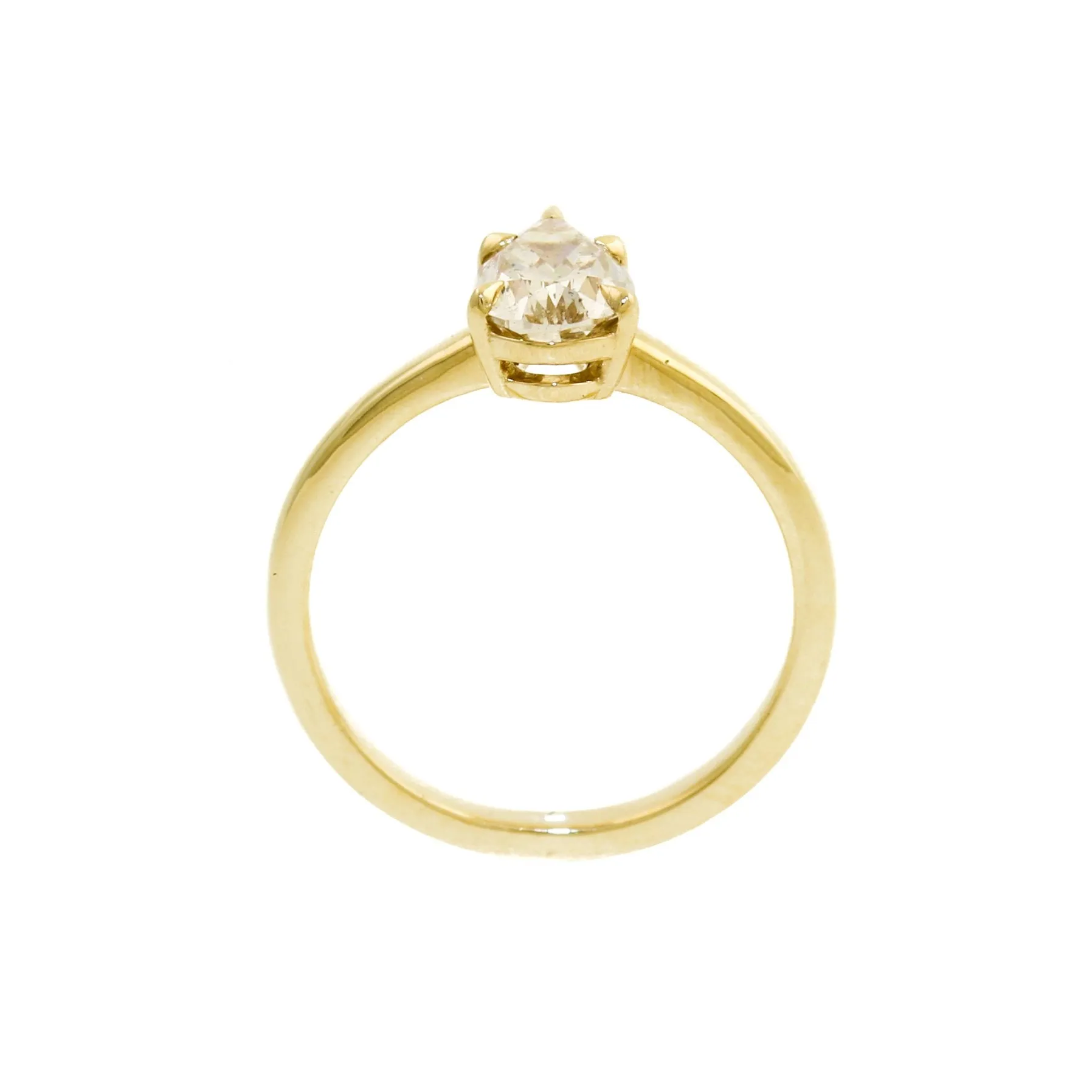 Pear Shape Champagne Diamond Solitaire Ring