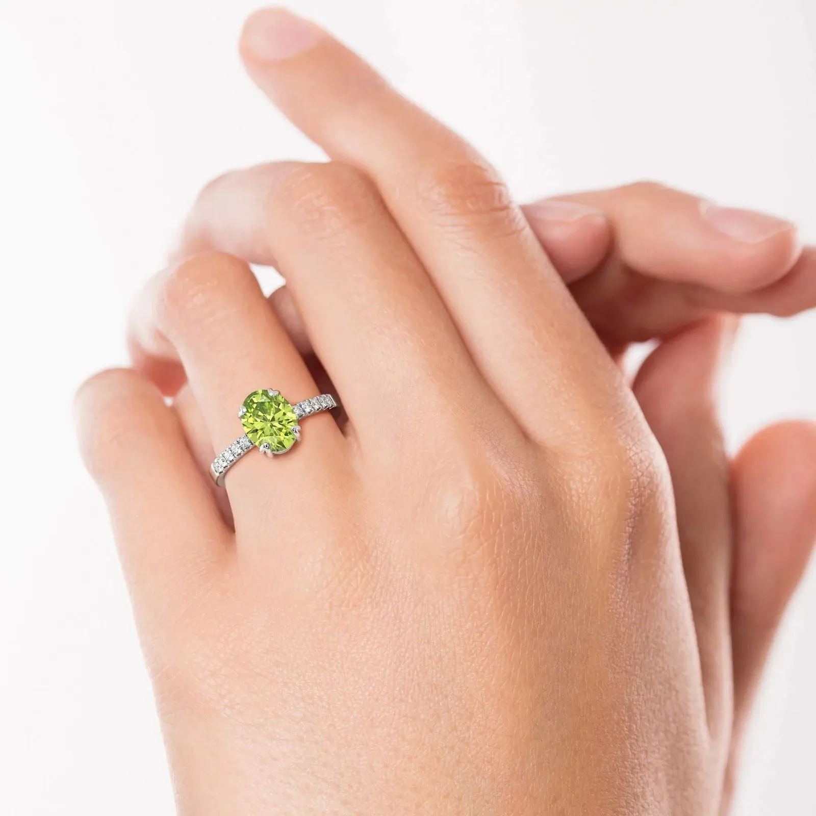 Peridot Silver Ring | Oval Shape Design | Irosk ®