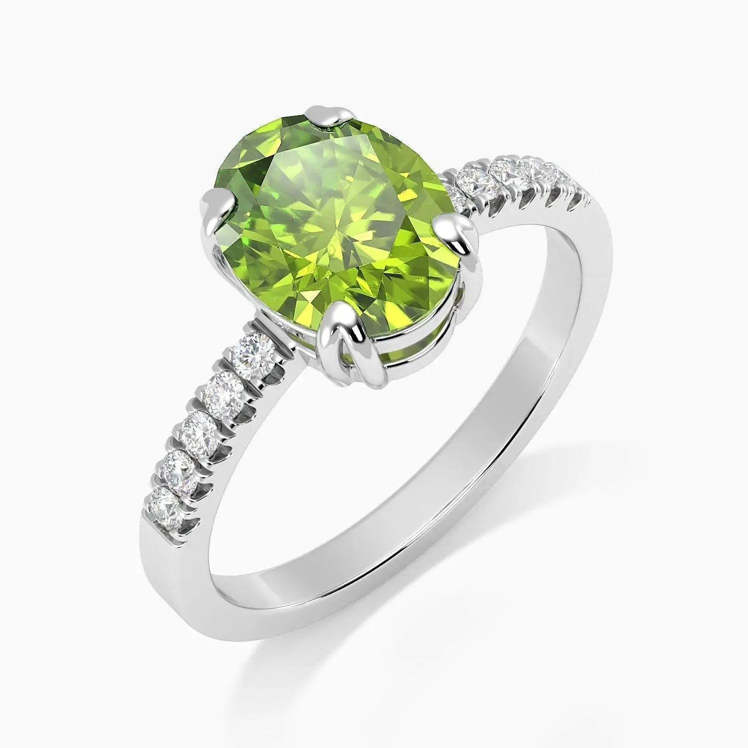 Peridot Silver Ring | Oval Shape Design | Irosk ®