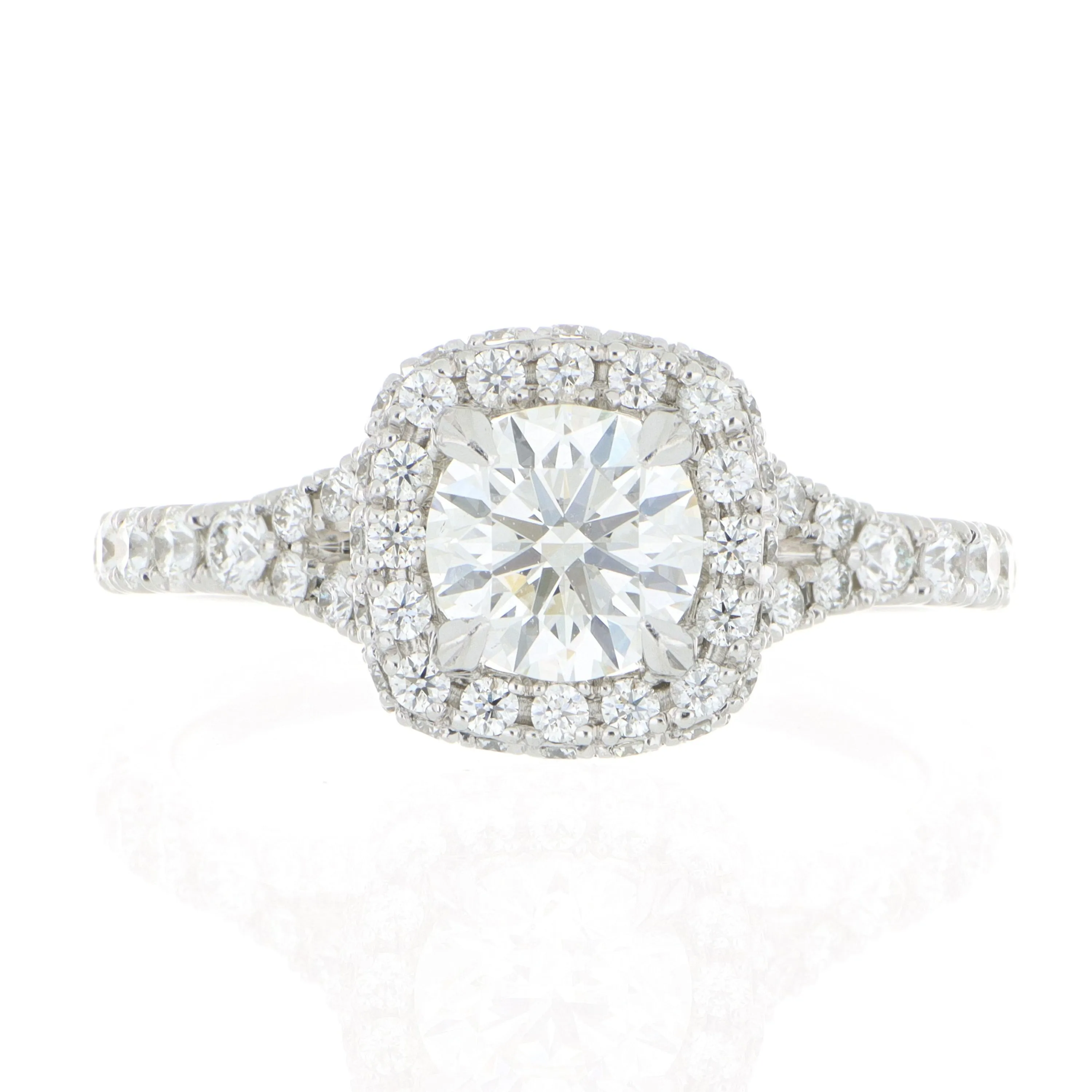 Platinum Diamond Halo Engagement Ring