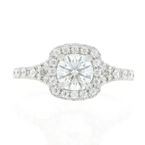 Platinum Diamond Halo Engagement Ring