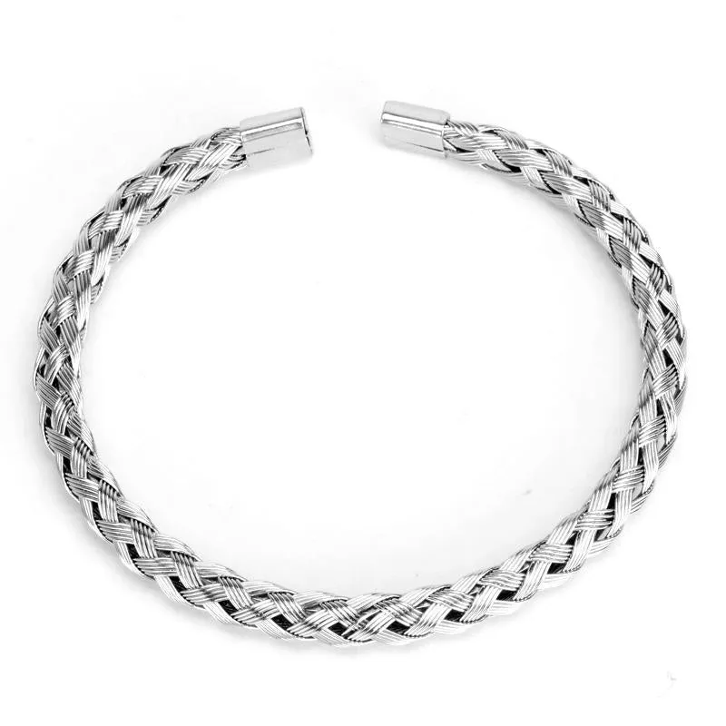 Premium Twisted Wire Titanium Steel Bracelet