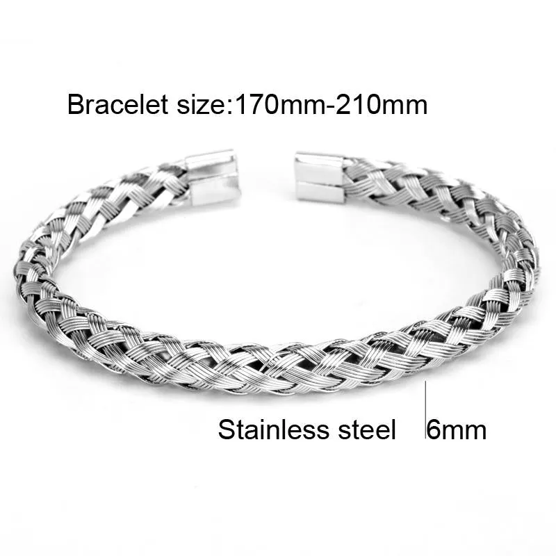 Premium Twisted Wire Titanium Steel Bracelet