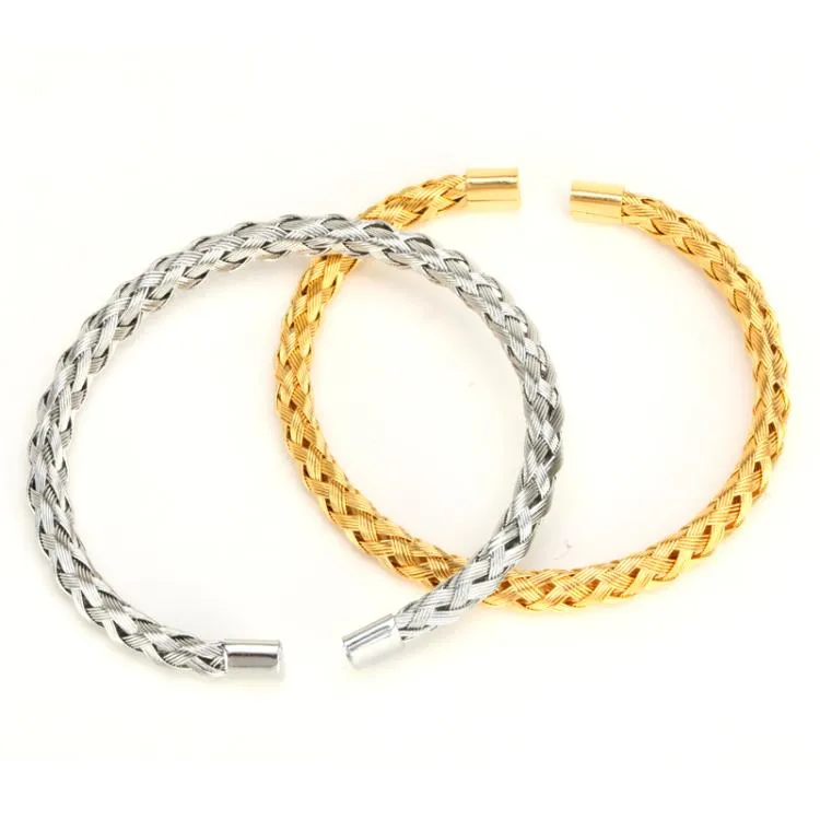 Premium Twisted Wire Titanium Steel Bracelet