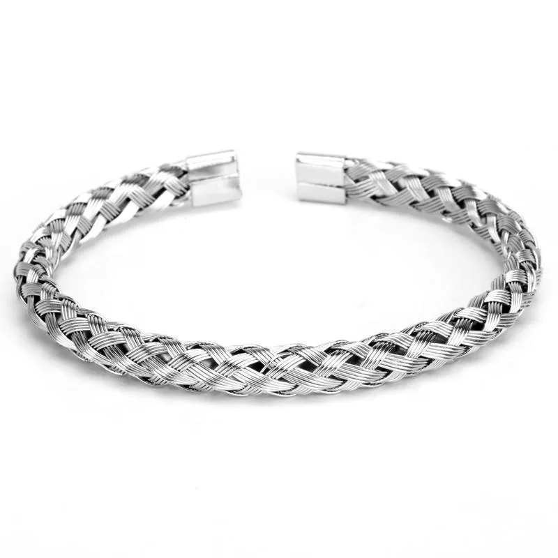 Premium Twisted Wire Titanium Steel Bracelet