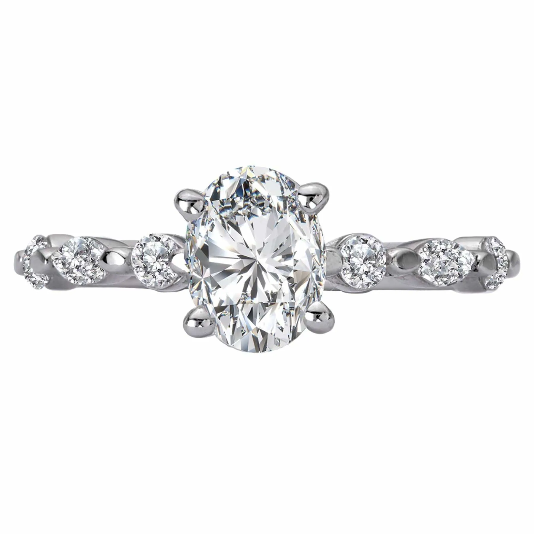 "The Zena" Classic Oval Shape Semi-Mount Diamond Ring