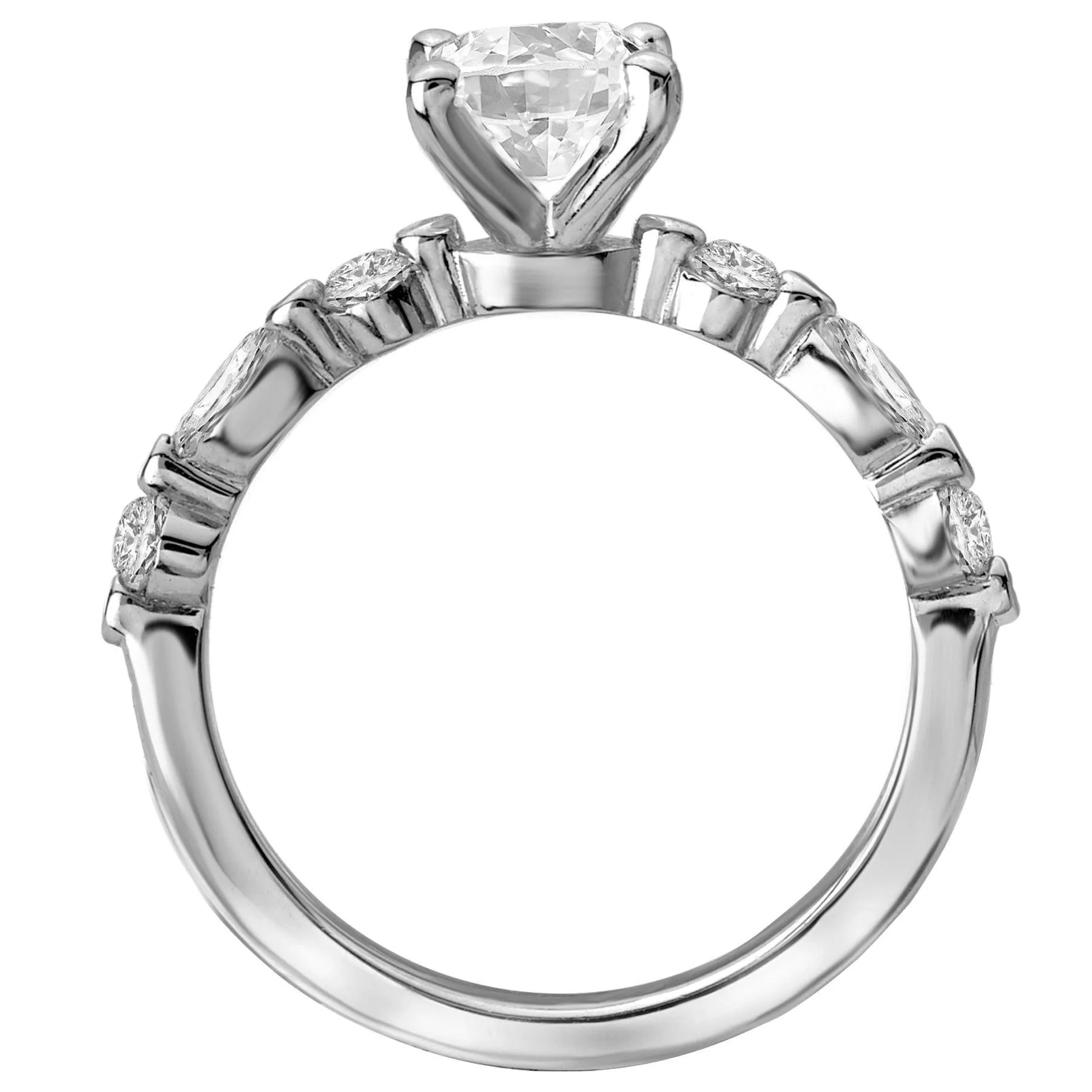 "The Zena" Classic Oval Shape Semi-Mount Diamond Ring