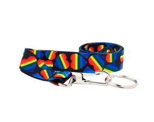 Rainbow Striped Heart Lanyards