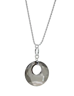 Satin Swarovski Crystal Statement Circular Pendant