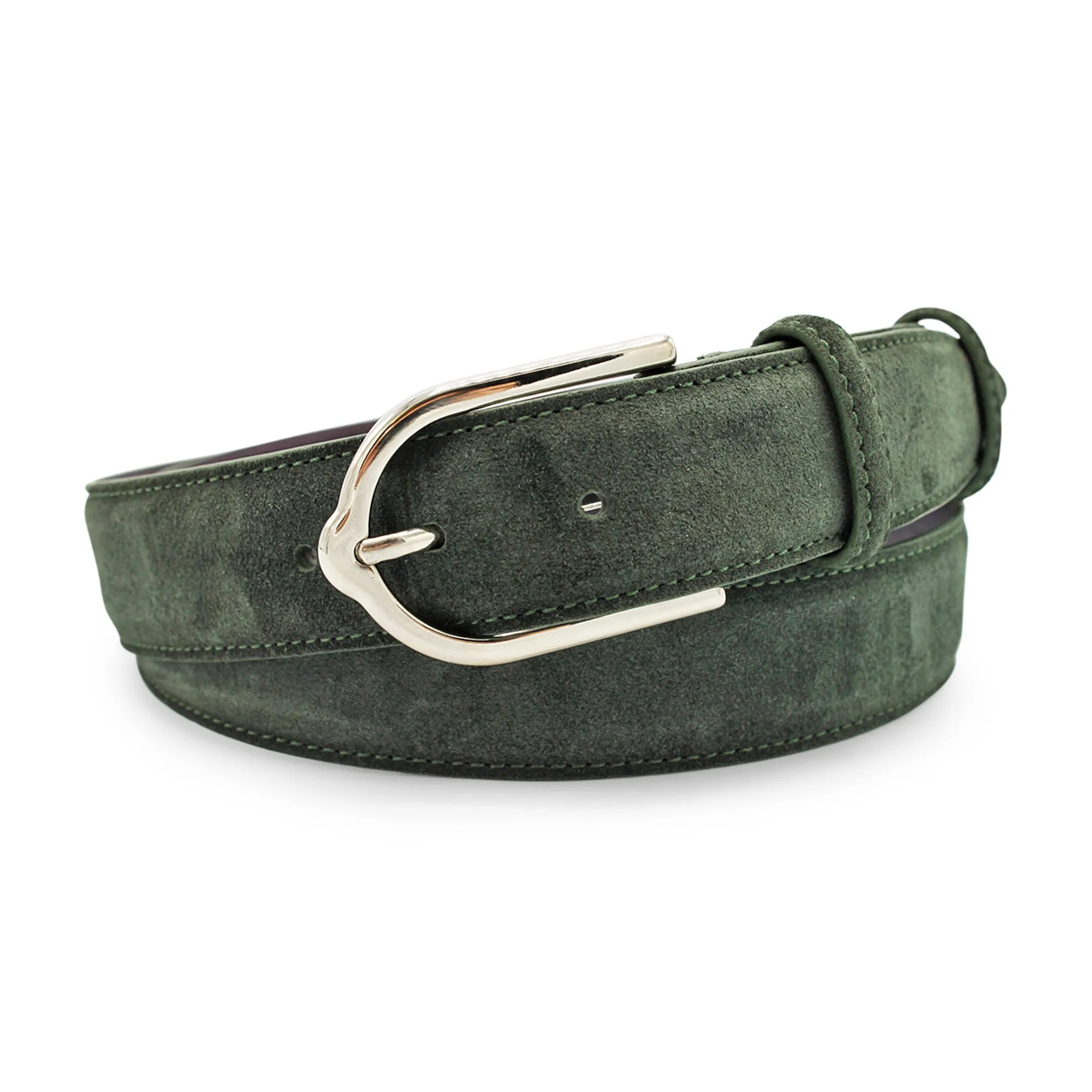 Seaweed Green Suede Prong Belt