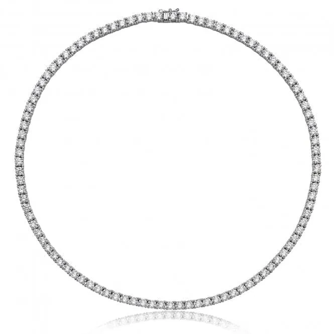 Silver & Co Claw Set 4mm Cubic Zirconia Line Necklace - Elegant Silver & Co Jewelry