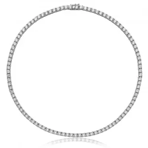 Silver & Co Claw Set 4mm Cubic Zirconia Line Necklace - Elegant Silver & Co Jewelry