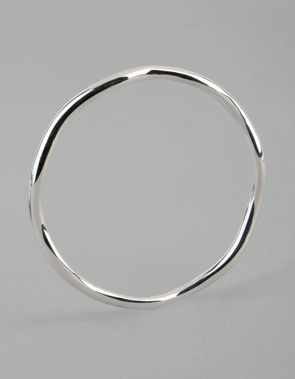 Silver Plated Brass 4.5mm Wavey Bangle