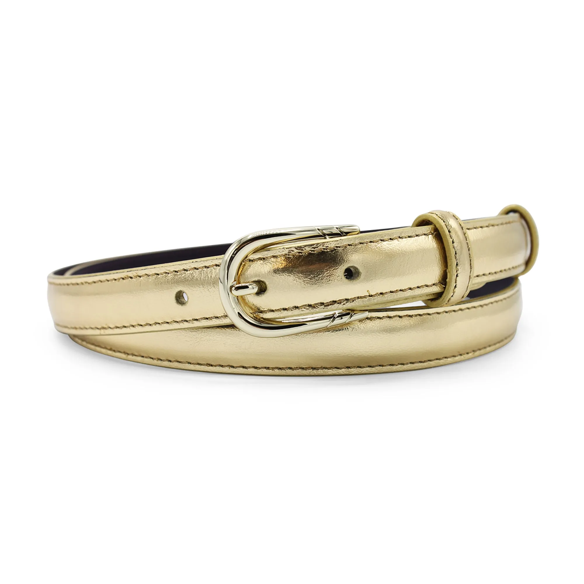 Skinny Gold Metallic Belt