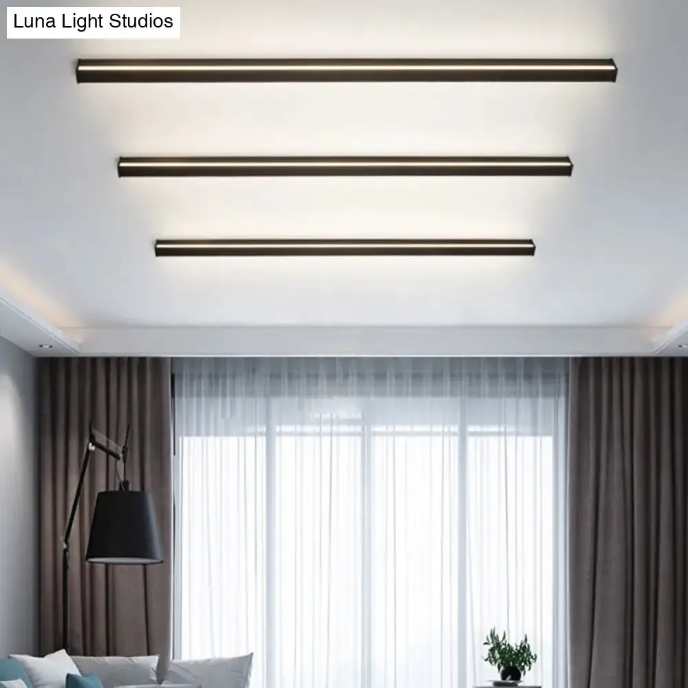 Sleek Black LED Wall Sconce for Hallways - Linear Flush Mount Design