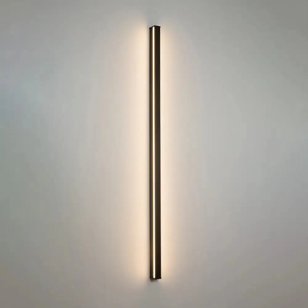 Sleek Black LED Wall Sconce for Hallways - Linear Flush Mount Design