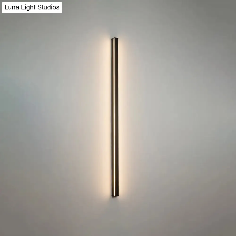 Sleek Black LED Wall Sconce for Hallways - Linear Flush Mount Design