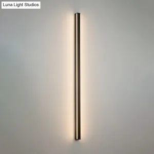 Sleek Black LED Wall Sconce for Hallways - Linear Flush Mount Design