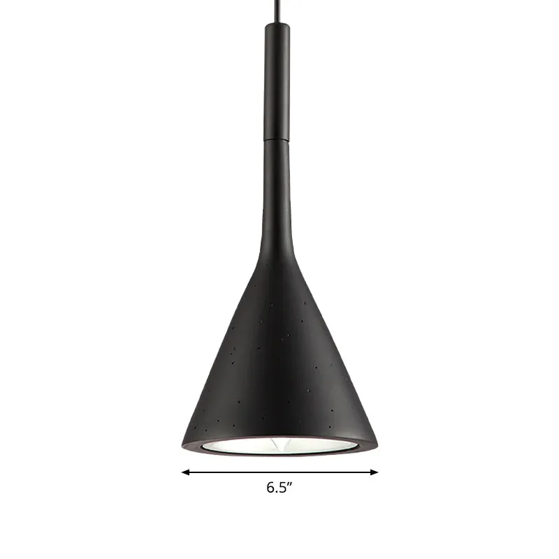 Sleek Conical Pendant Light - Iron, Simple Style - Monochrome Dining Table Lamp