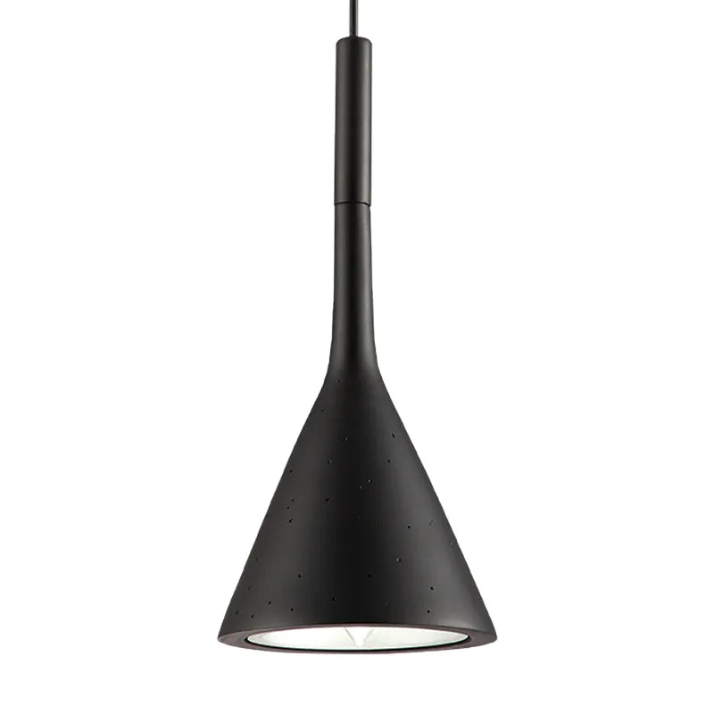 Sleek Conical Pendant Light - Iron, Simple Style - Monochrome Dining Table Lamp