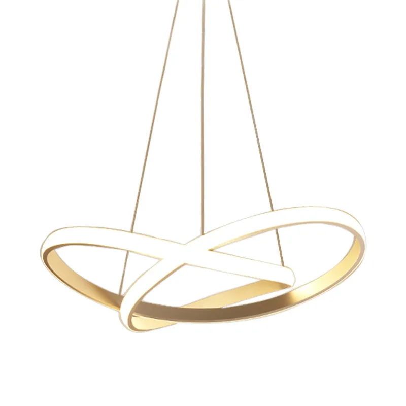 Sleek Curves Ceiling Light: Modern LED Chandelier Pendant in Warm/White Light, Seamless Design