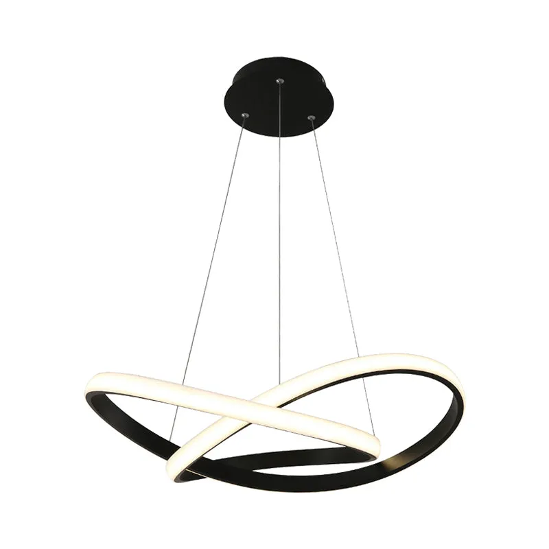 Sleek Curves Ceiling Light: Modern LED Chandelier Pendant in Warm/White Light, Seamless Design