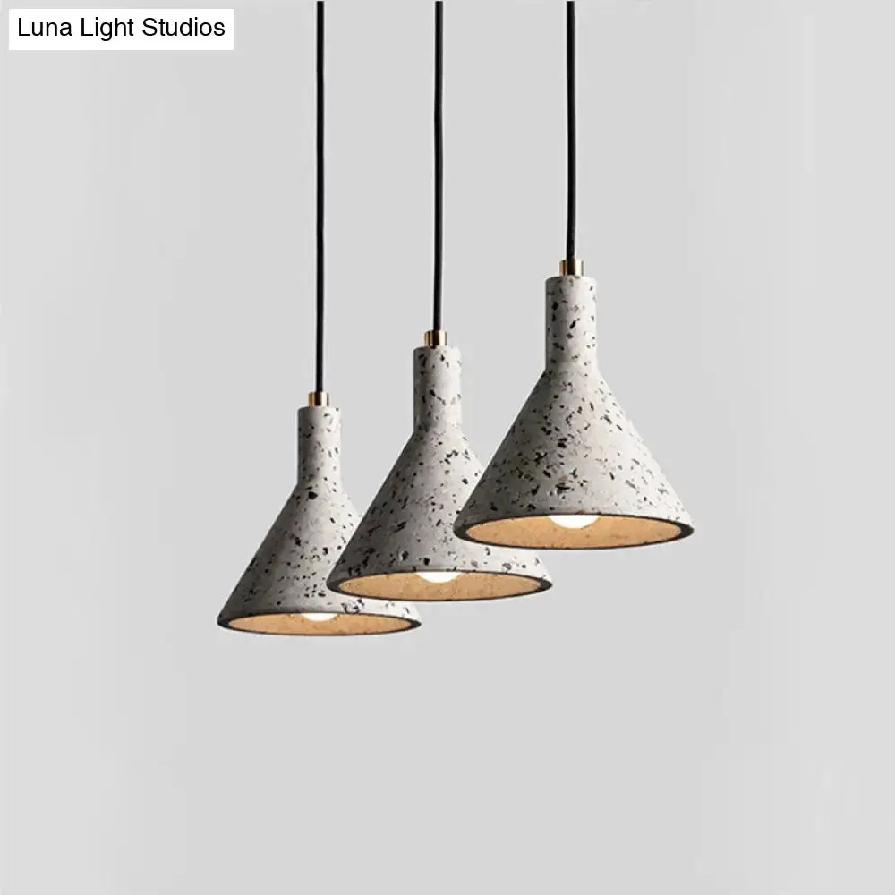 Sleek Funnel-Shaped Pendulum Light: Simplicity Terrazzo 1-Head Hanging Pendant for Dining Room