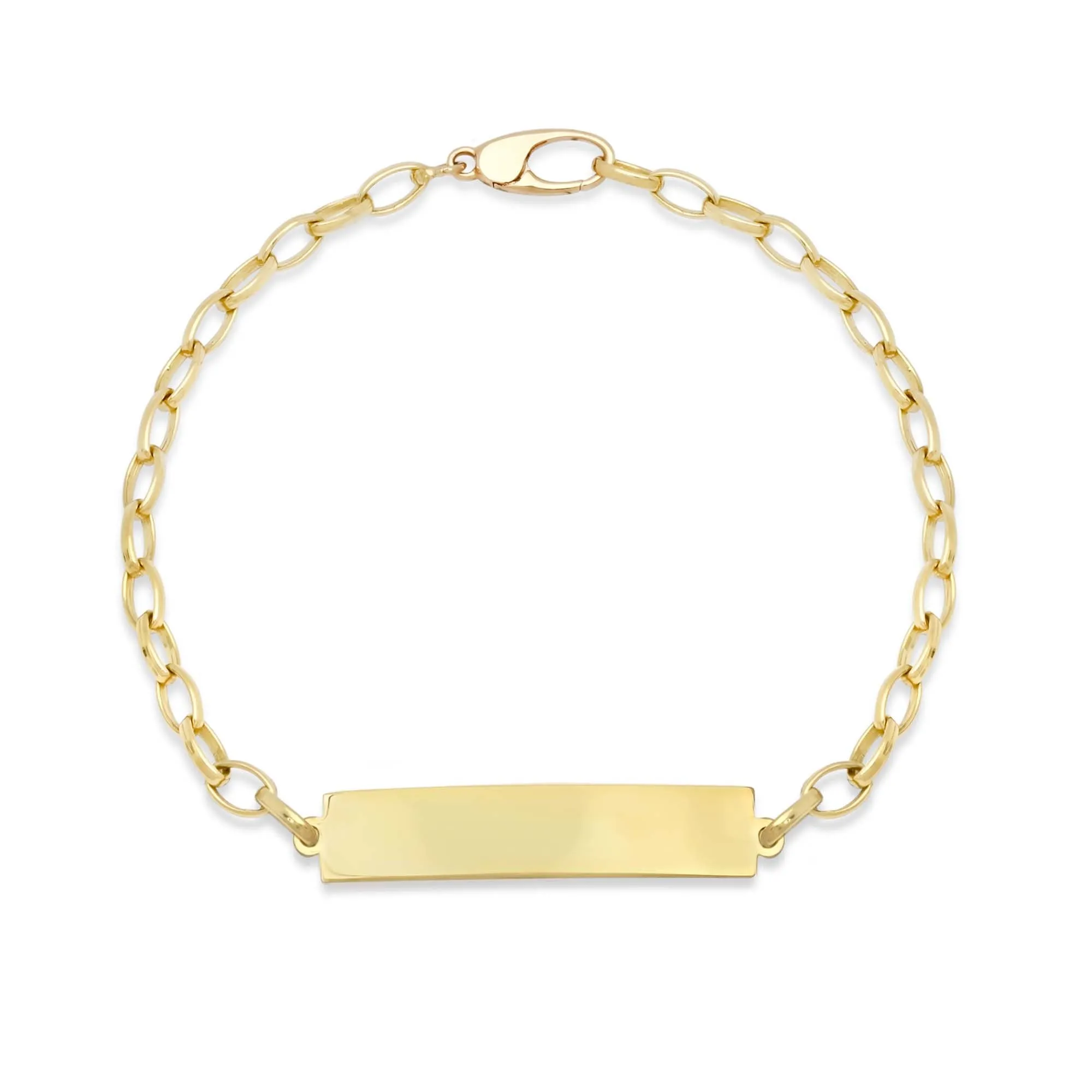 Small Edith Link Bracelet with Engravable Nameplate