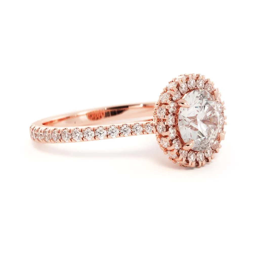 Sonce decorative Natural Round  Diamond Engagement Ring