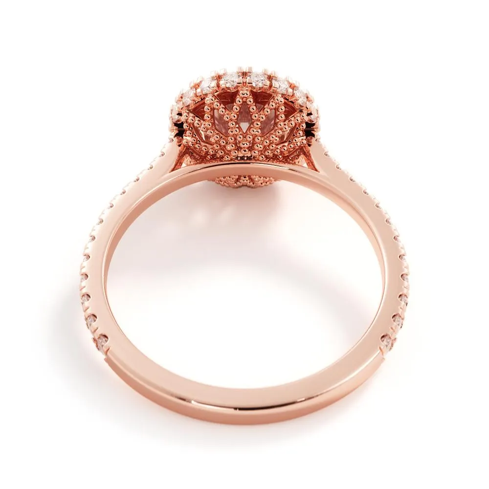 Sonce decorative Natural Round  Diamond Engagement Ring