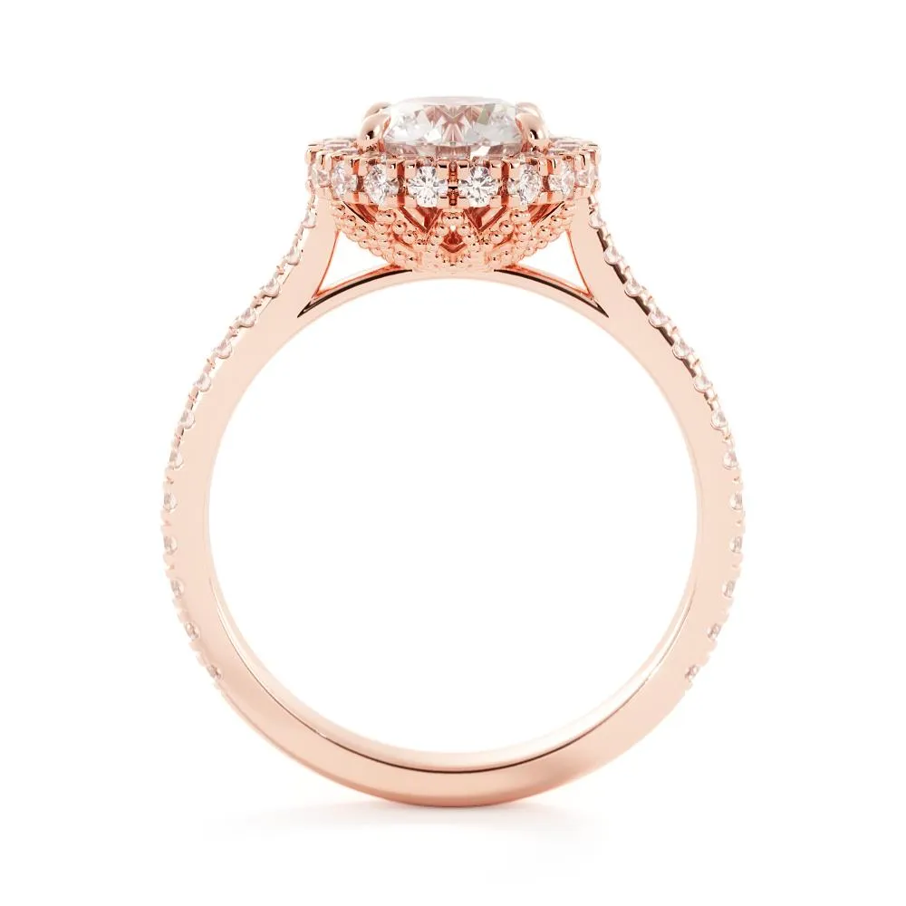 Sonce decorative Natural Round  Diamond Engagement Ring