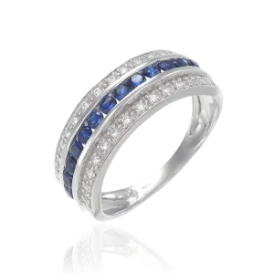 Sparkling Luscious Ring with Sapphire