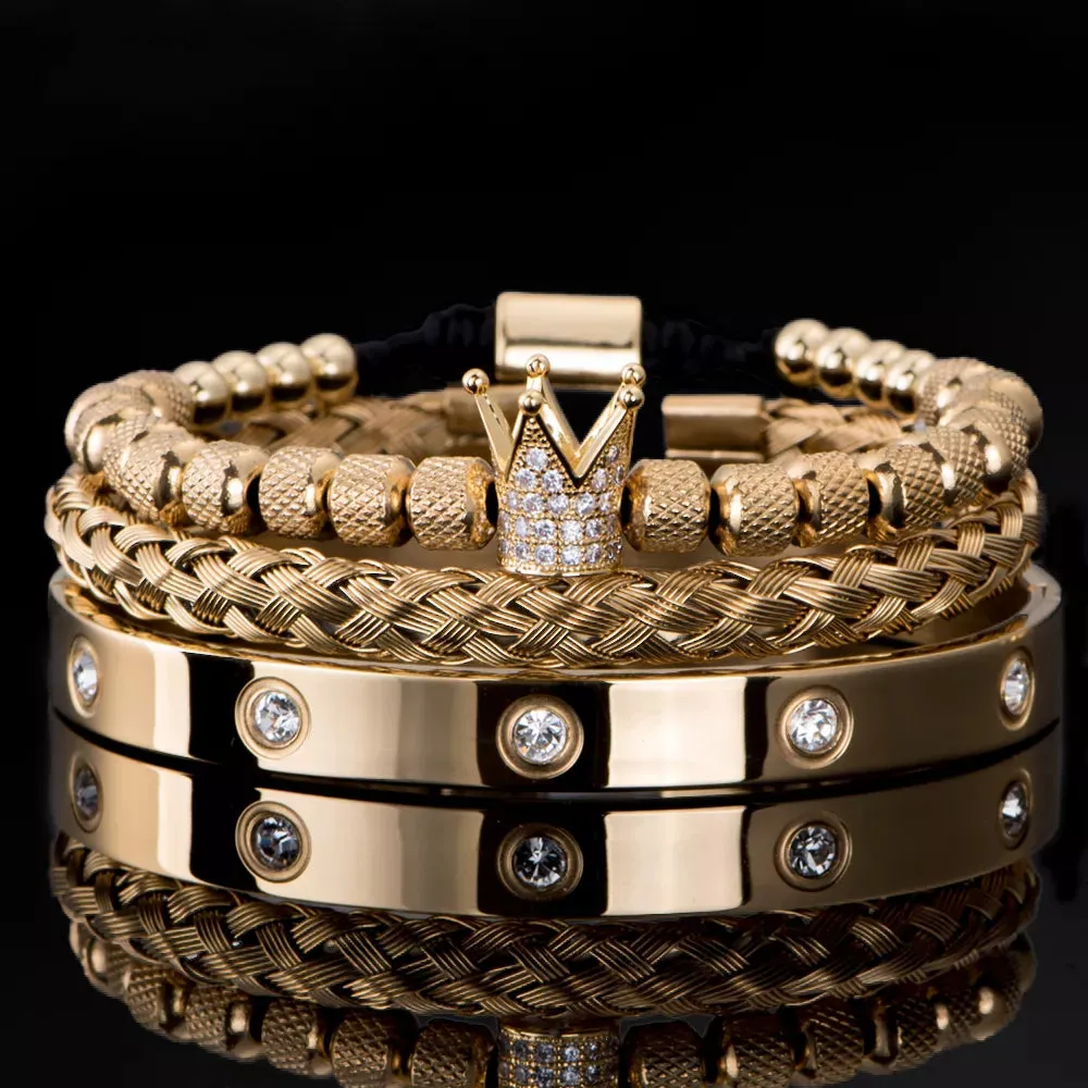 Stainless Steel Diamond Roman Bracelets