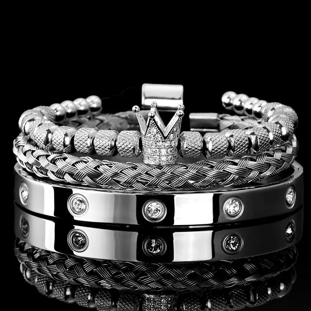 Stainless Steel Diamond Roman Bracelets