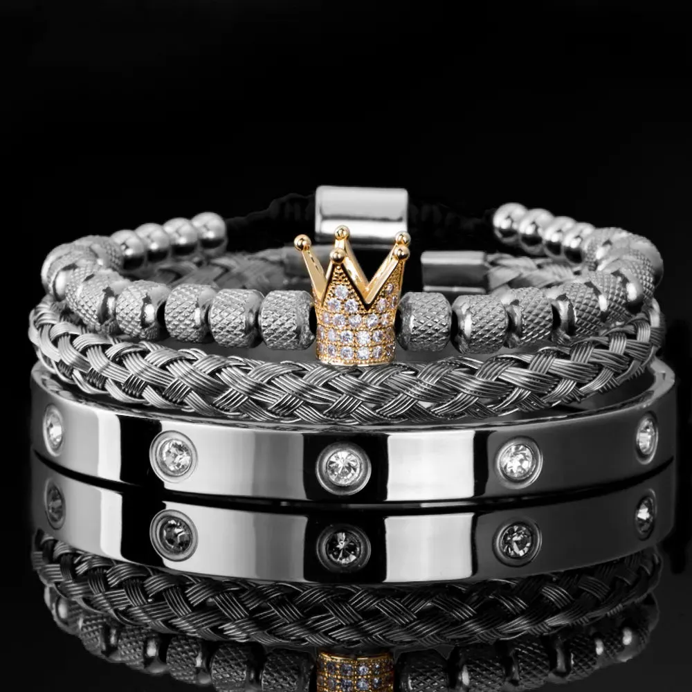 Stainless Steel Diamond Roman Bracelets