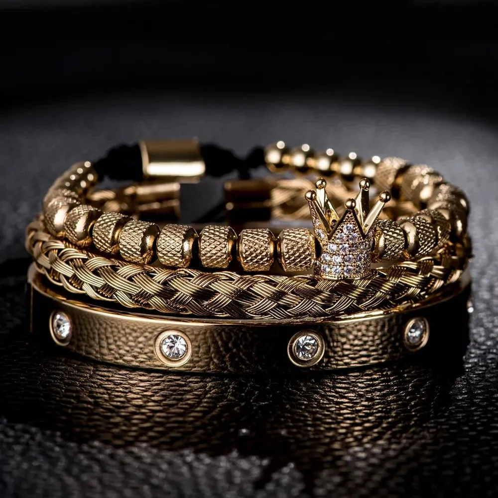 Stainless Steel Diamond Roman Bracelets