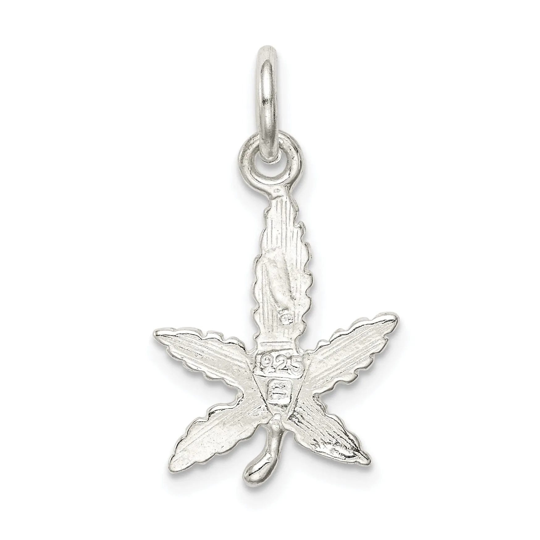 Sterling Silver Polished Finish Leaf Charm