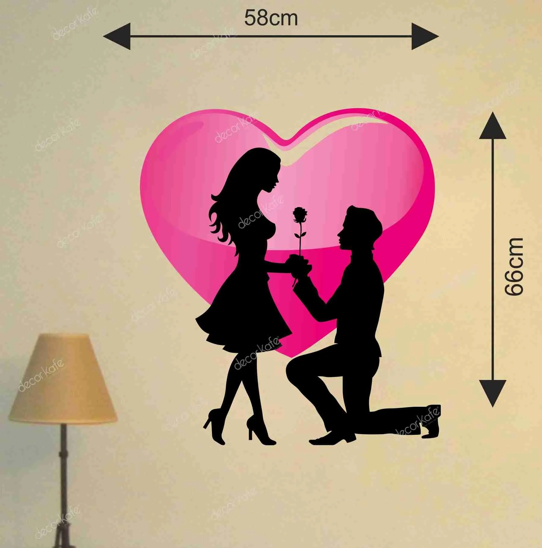 Sticker Hub Romantic Couple Engagement Proposal Heart Wall Stickers BS172